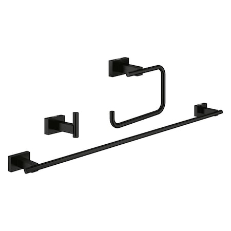 Grohe Essentials Cube Accessories Set, Black 407772431
